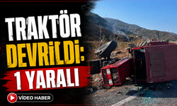 Traktör devrildi: 1 yaralı
