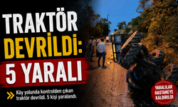 Traktör devrildi: 5 yaralı