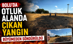 Bolu'da otluk alanda çıkan yangın büyümeden söndürüldü