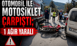 OTOMOBİL İLE MOTOSİKLET ÇARPIŞTI; 1 AĞIR YARALI