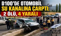 D100'de otomobil su kanalına çarptı: 2 ölü, 4 yaralı