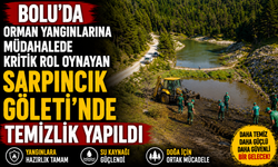 Bolu'da orman yangınlarına müdahalede kritik rol oynayan Sarpıncık Göleti'nde temizlik yapıldı