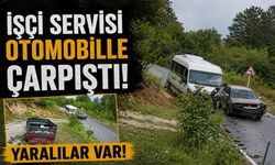 İşçi servisi otomobille çarpıştı