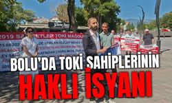 Bolu'da TOKİ sahipleri evleri için eylem yaptı