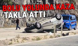 Bolu'da hafif ticari araç takla attı