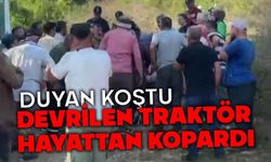 Devrilen traktörde can verdi