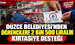 Düzce Belediyesi'nden öğrencilere 2 bin 500 liralık kırtasiye desteği