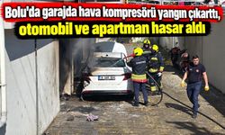 Bolu'da garajda hava kompresörü yangın çıkarttı, otomobil ve apartman hasar aldı