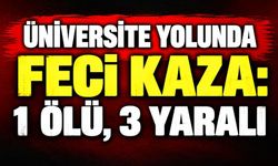 Üniversite yolunda feci kaza: 1 ölü, 3 yaralı