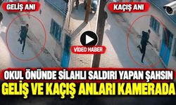 Okul önünde saldırı yapan şahsın geliş ve kaçışı anları kamerada