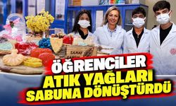 Öğrenciler atık yağları sabuna dönüştürdü
