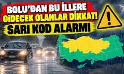 Bolu'dan bu illere gidecek olanlar dikkat! Sarı kod alarmı