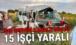 İşçileri taşıyan servis tahliye kanalına devrildi