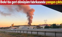 Bolu'da geri dönüşüm fabrikasında yangın çıktı
