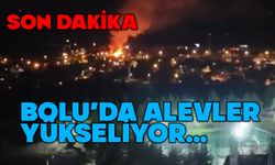 Bolu'da ev yangını alevler yükseldi