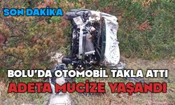 TEM Otoyolu’nda takla atan araçta 2 kişi hafif yaralandı