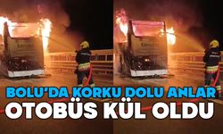 Bolu'da otobüs alevlere teslim oldu