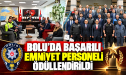 Bolu’da başarılı emniyet personeli ödüllendirildi