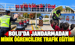 Bolu’da jandarmadan minik öğrencilere trafik eğitimi