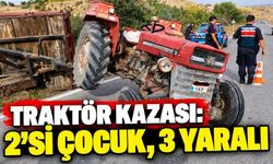 Traktör kazası: 2’si çocuk, 3 yaralı