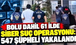 Bolu Dahil 61 İlde Siber Suç Operasyonu: 547 Şüpheli Yakalandı