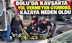 Bolu’da kavşakta yol vermeyen otomobil kazaya neden oldu