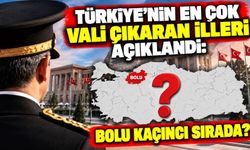 Türkiye’nin En Çok Vali Çıkaran İlleri Açıklandı: Bolu Kaçıncı Sırada?
