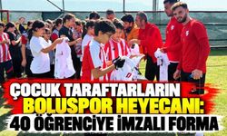 Çocuk taraftarların Boluspor heyecanı: 40 öğrenciye imzalı forma