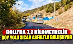 Bolu’da 7,2 kilometrelik köy yolu sıcak asfaltla buluşuyor
