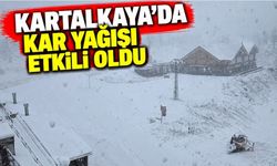 Kartalkaya'da kar yağışı etkili oldu