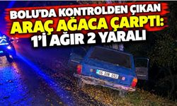Bolu’da kontrolden çıkan araç ağaca çarptı: 1’i ağır 2 yaralı