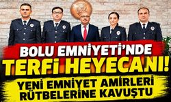 Bolu Emniyeti’nde terfi heyecanı! Yeni emniyet amirleri rütbelerine kavuştu