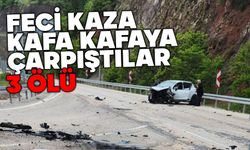 Otomobiller kafa kafaya çarpıştı 3 ölü