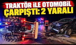 Traktör ile otomobil çarpıştı: 2 yaralı