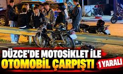 Düzce’de motosiklet ile otomobil çarpıştı: 1 yaralı