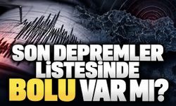 Son Depremler Listesinde Bolu Var mı?