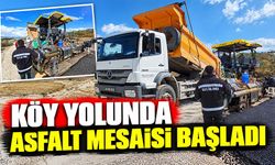 Köy yolunda asfalt mesaisi başladı