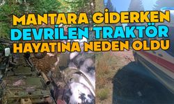 Mantara giden traktör devrildi