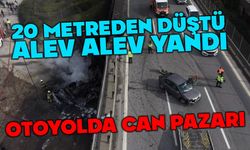 Lastiği patlayan tır alev topuna döndü