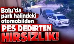 Bolu’da park halindeki otomobilden pes dedirten hırsızlık!