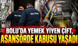 Bolu’da yemek yiyen çift, asansörde kabusu yaşadı