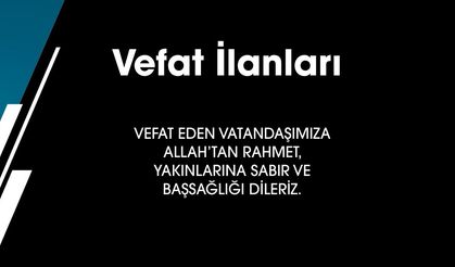 Bolu'da Vefat İlanları 27.01.2025