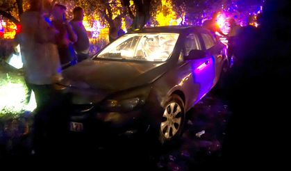 Kontrolden çıkan otomobil zeytin bahçesine girdi: 1 yaralı