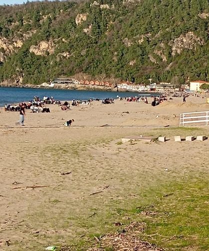 Sıcaklığın 28 dereceye çıktığı Bartın'da plaj ve parklar doldu