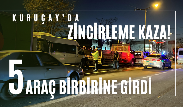 Kuruçay'da zincirleme kaza!
