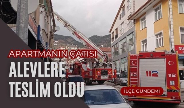 Apartmanın Çatısı Alevlere Teslim Oldu