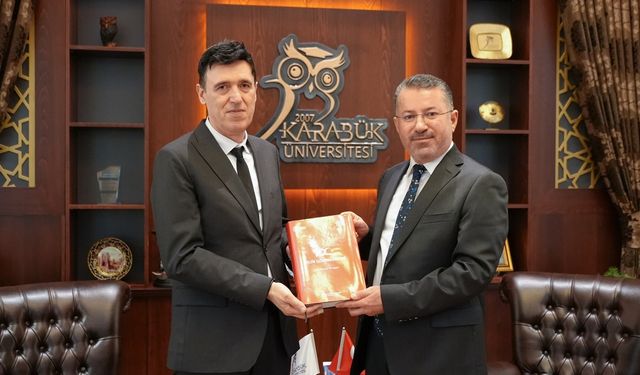KBÜ Rektörü Kırışık TÜİK Bölge Müdürü Güder ile bir araya geldi