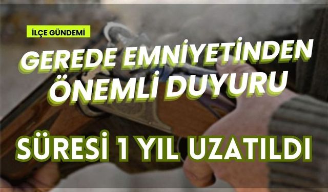 Gerede Emniyetinden önemli duyuru