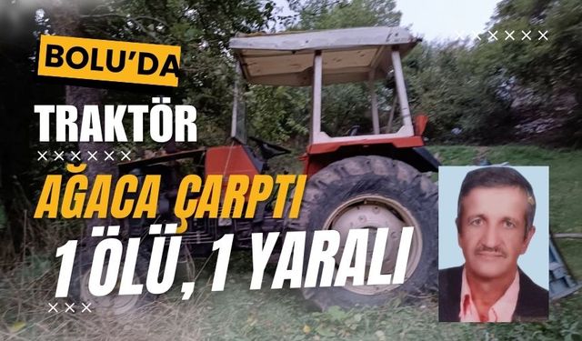 Bolu’da traktör ağaca çarptı: 1 ölü, 1 yaralı