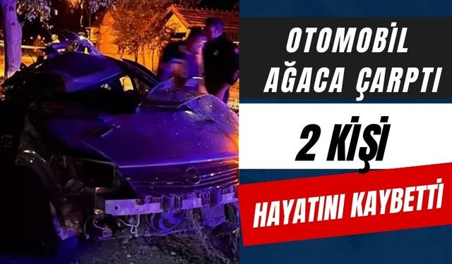 OTOMOBİL AĞACA ÇARPTI: 2 KİŞİ HAYATINI KAYBETTİ